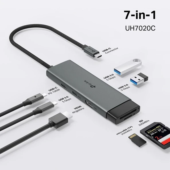TP-LINK 7port UH7020C TYPEC 7in1 DOCK ürün görseli 1