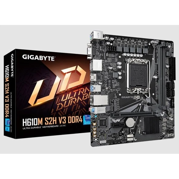 GIGABYTE H610M-S2H v3 DDR4 HDMI DP PCIe 16X v4.0 1700p mATX ürün görseli 1