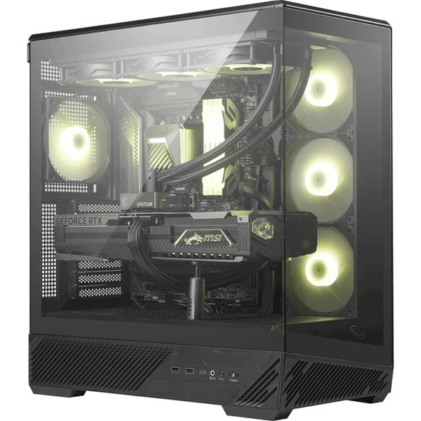 MSI MAG PANO 130R PZ PANORAMIK GAMING MID-TOWER PC KASASI SİYAH ürün görseli 1