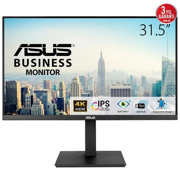 ASUS 31.5" IPS VA32UQSB 4MS 60HZ HDMI-DP TYPEC KURUMSAL MONİTÖR 3840X2160 ürün görseli 1