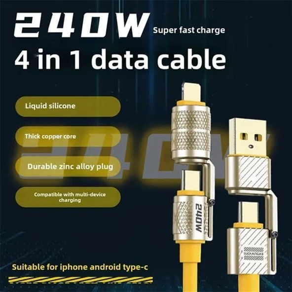 CODEGEN CDG-CNV88 Lightning 1.5 metre Şarj ve Data Kablosu 240W - Resim 3