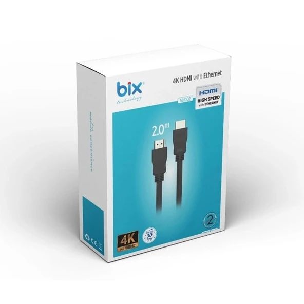 BİX NHD02 2metre HDMI Kablo 4K 60Hz ürün görseli 1