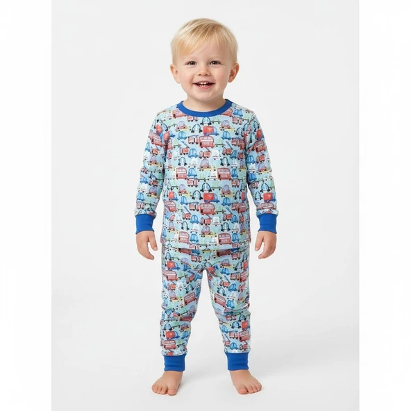 Arabalı Çocuk Pijama Takımı - Resim 3