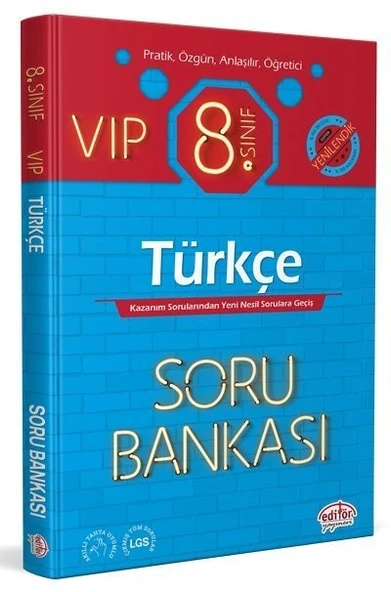8.Sınıf Vip Türkçe Soru Bankası Editör Yayınları ürün görseli 1