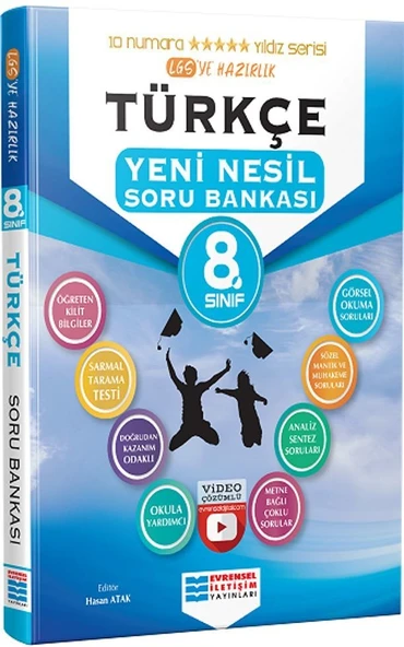 8. Sınıf LGS Türkçe Video Çözümlü Soru Bankası Evrensel İletişim Yayınları ürün görseli 1