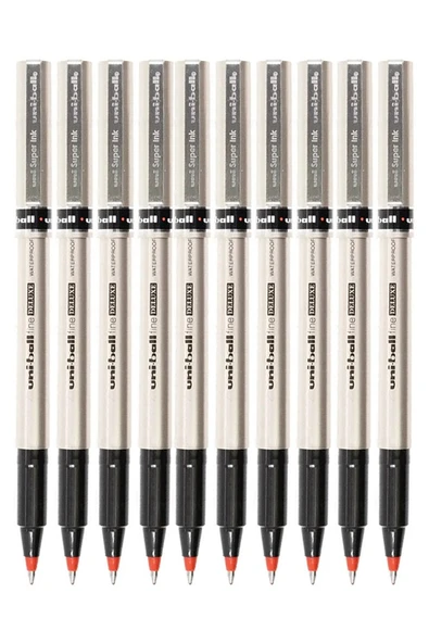 Kırmızı Pilot Kalem UB-177 Fine Deluxe 10 Adet Uniball Pilot Kalem 0.5 mm Roller Uçlu Pilot Kalem İnce Uçlu Likit Mürek ürün görseli 1