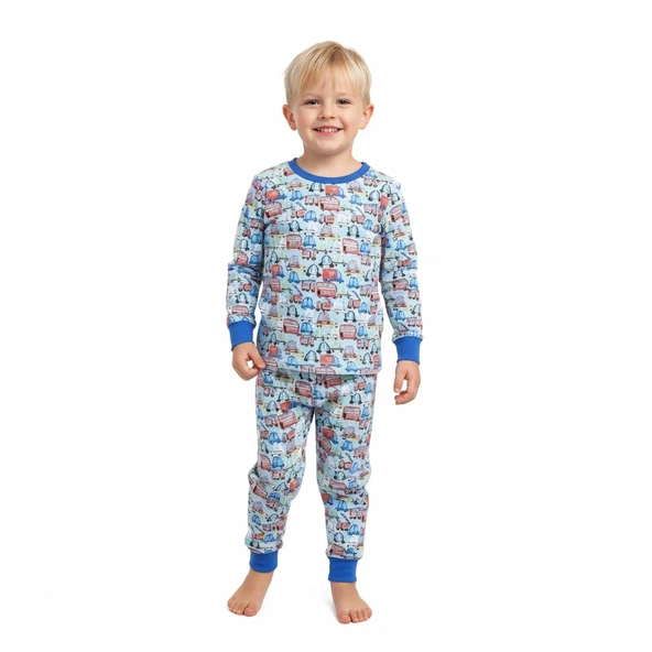 Arabalı Çocuk Pijama Takımı - Resim 2