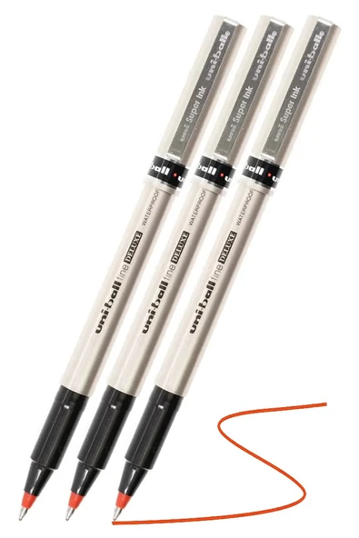 Kırmızı Pilot Kalem UB-177 Fine Deluxe 3 Adet Uniball Pilot Kalem 0.5 mm Roller Uçlu Pilot Kalem İnce Uçlu Likit Mürek ürün görseli 1