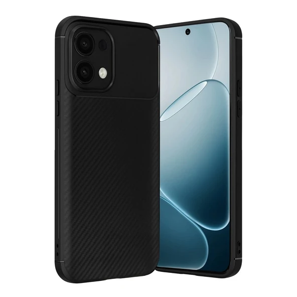 Gpack Oppo A6 Pro 4G uyumlu Kılıf Negro Karbon Görünümlü Silikon ürün görseli 1