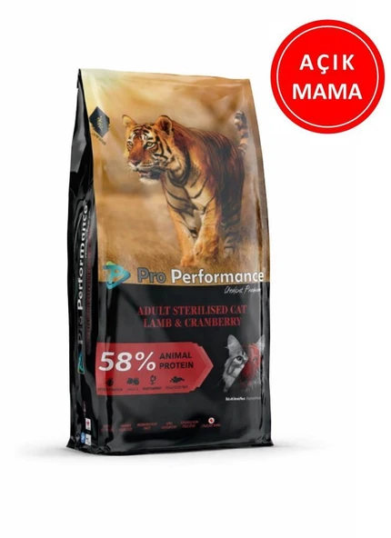 Pro Performance Kuzu Etli ve Somonlu Kısırlaştırılmış Kedi Maması 1 Kg AÇIK ürün görseli 1