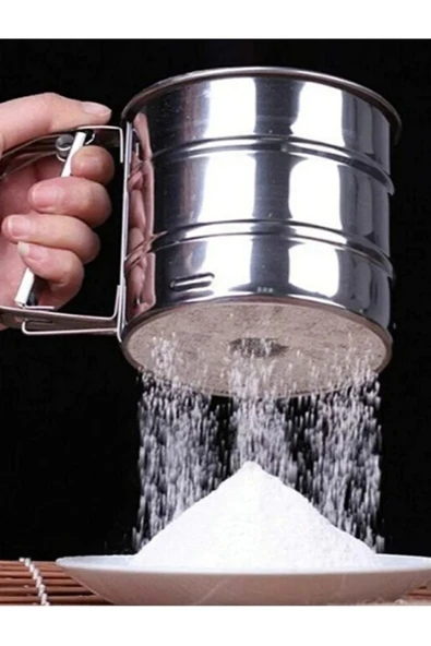 BALBAN TİCARET Un Eleği, Paslanmaz, Çok Pratik, Kullanışlı, Metal, Hazneli, Un Eleme Aparatı ürün görseli 1