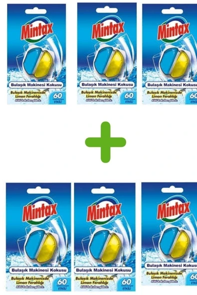 Mintax Bulaşık Makinesi Kokusu 60 Yıkama Limon Kokusu*6 Adet ürün görseli 1