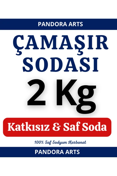 Pandora Arts Çamaşır Sodası Sodyum Karbonat Eco 2 Kg Çamaşır Deterjanı Ağartıcı Katkısı Kireç Önleyici ürün görseli 1