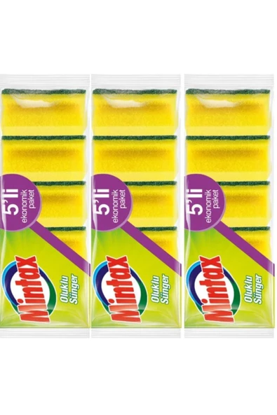 Mintax Oluklu Sünger 5'li X 3 Adet ürün görseli 1