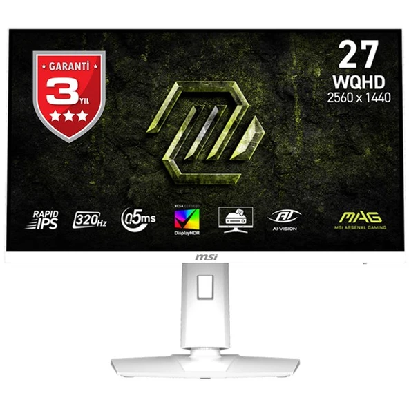 MSI 27" RAPID IPS MAG 274QRFW X32 0.5MS 320HZ HDMI-DP PIVOT GAMING MONİTÖR 256 ürün görseli 1