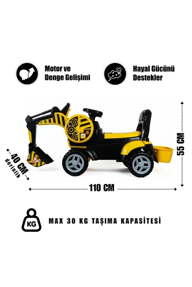 Birlik Oyuncak PEDALSIZ BİN-GİT İNŞAAT ARACI-KEPÇE URT030-001 - Resim 5