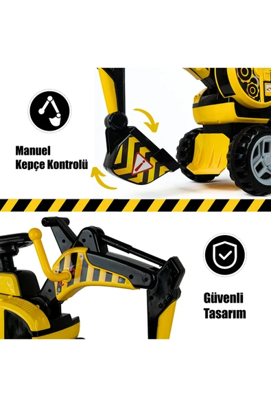 Birlik Oyuncak PEDALSIZ BİN-GİT İNŞAAT ARACI-KEPÇE URT030-001 - Resim 2