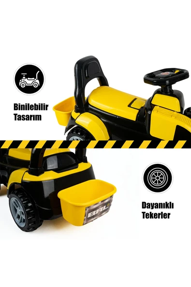 Birlik Oyuncak PEDALSIZ BİN-GİT İNŞAAT ARACI-KEPÇE URT030-001 - Resim 3