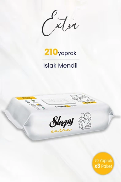 Sleepy Extra Islak Mendil 70 Adet x 3 (210 yaprak) ürün görseli 1
