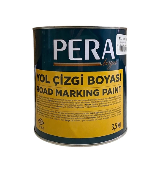 PERA YOL ÇİZGİ BOYASI RAL 1023 SARI GL 3,5 KG ürün görseli 1