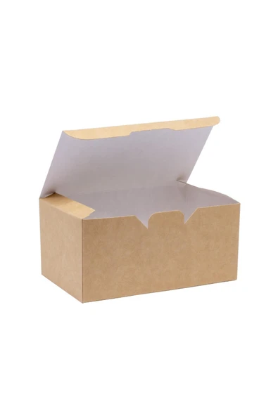 Murty99 Natural Kraft Soğan Halkası/Nugget Kutusu Küçük Boy 12x8x6 Cm 1000 Adet ürün görseli 1