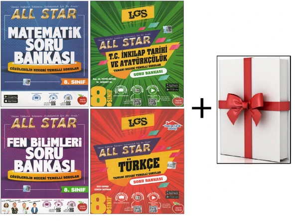 Newton 8.Sınıf All Star Matematik+Fen Bilimleri+Türkçe+Sosyal Bilgiler Soru Bankaları(4 Kitap+Hediye) ürün görseli 1