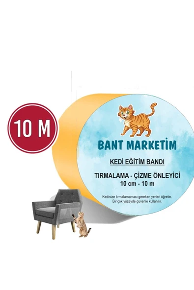 Kedi Caydırıcı Eğitim Bandı, Mobilyalar Için Tırmalamaya Karşı Önleyici, %100 Şeffaf10 Cm X 10 Mt ürün görseli 1