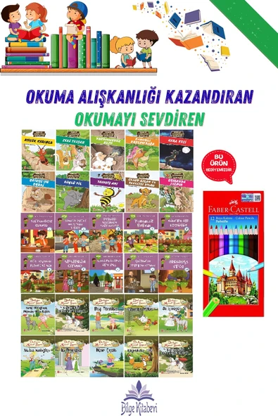 2. Sınıf Okuma Alışkanlığı Kazandıran Okumayı Sevdiren 30 Kitap + Kuru Boya Kalemi Hediyeli ürün görseli 1