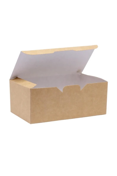 Murty99 Natural Kraft Soğan Halkası/Nugget Kutusu Orta Boy 17.5x10x7 Cm 100 Adet ürün görseli 1
