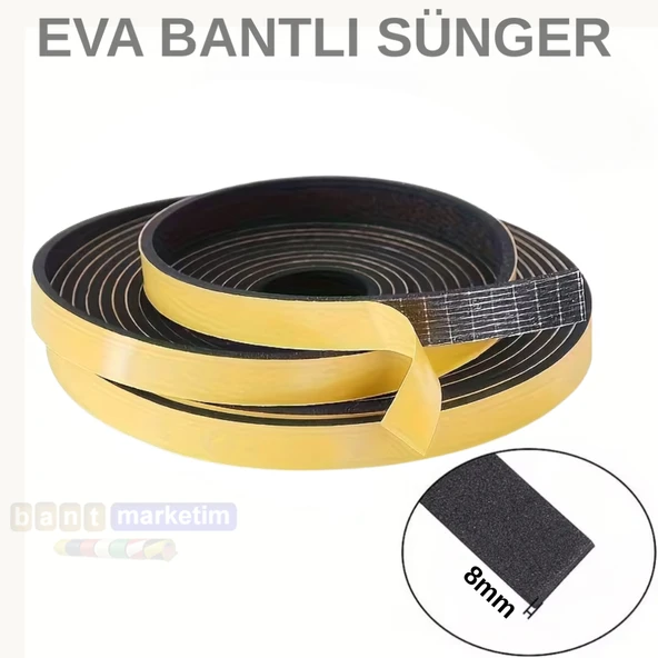 Eva Neopren Conta Sünger Bantlı Sızdırmazlık Bandı 8mm Kalınlıkta 20mmx10mt ürün görseli 1