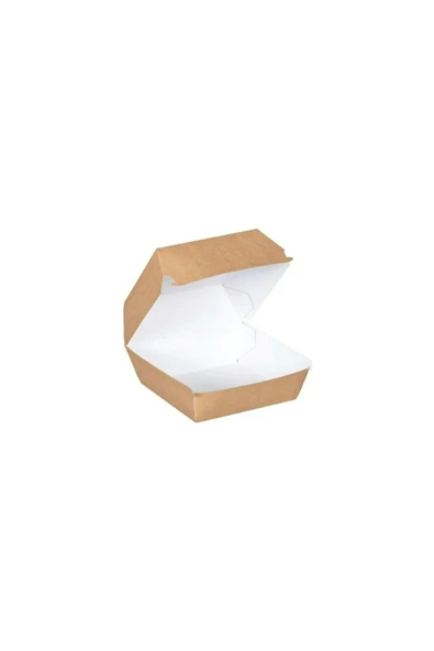 Murty99 Natural Kraft Hamburger Kutusu 12x12x9 Cm 100 Adet - Resim 2