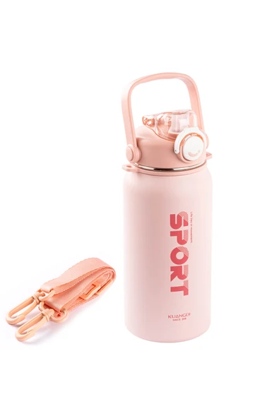 Tantitoni OKADI SPORT PİPETLİ PEMBE PASLANMAZ ÇELİK TERMOS 1.3L ürün görseli 1