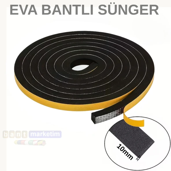Eva Neopren Conta Sünger Bantlı Sızdırmazlık Bandı 10mm Kalınlıkta 30mmx10mt ürün görseli 1