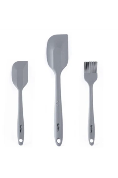 Tantitoni Gri Renkli 3 lü Silikon Spatula Ve Fırça Seti ürün görseli 1