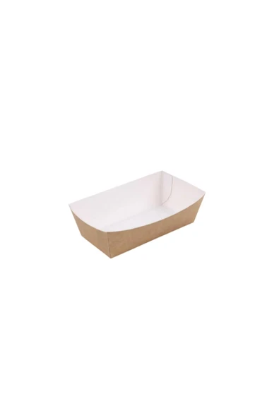 Murty99 Naturel Kraft Orta Kumpir Kutusu & Konik Tabak 9x15 Cm 100 Adet ürün görseli 1