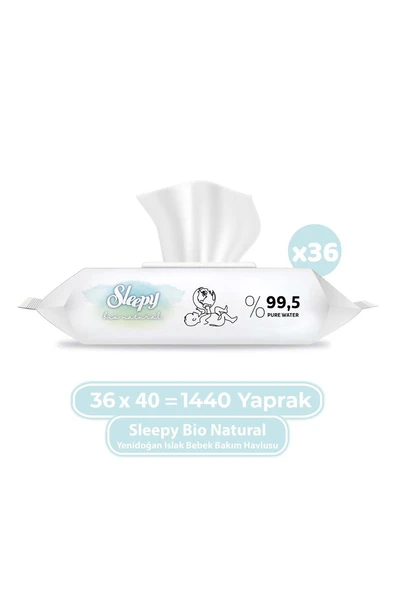 Sleepy Islak Mendil Bio Natural 1440 Yaprak ürün görseli 1