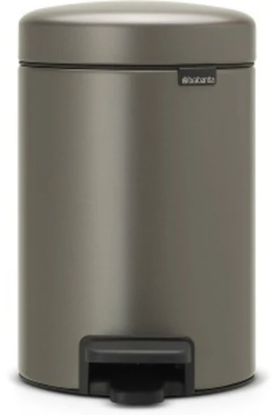 Brabantia Newicon Pedallı çöp kutusu, 3 litre, plastik kova - Platinum ürün görseli 1