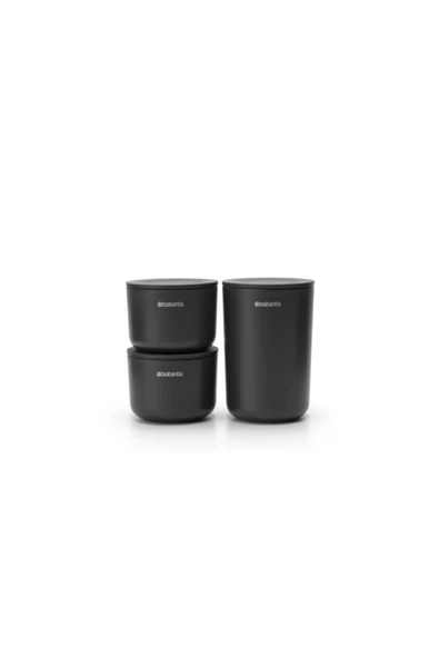 Brabantia Renew Dark Grey 3lü Kapaklı Plastik Düzenleyici ürün görseli 1