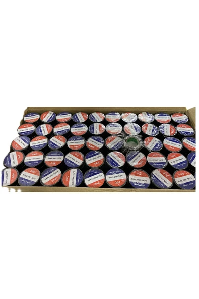 Elektrik İzole Bant 500 adet Bant Elektrikçi Bantı 19mmx10yrd 1 koli ürün görseli 1
