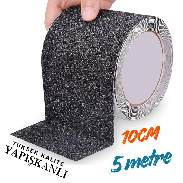 Merdiven Ve Zemin Kaydırmaz Kaymaz Bant 10 cm x 5metre Siyah ürün görseli 1