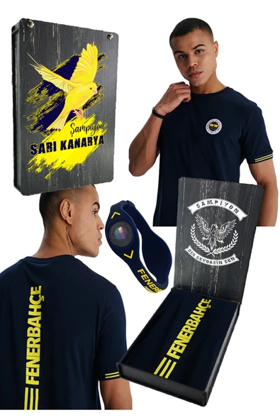 FENERBAHÇE ERKEK TRİBÜN SIRT DETAYLI T-SHİRT UV+BİLEKLİK HEDİYELİK KUTU ürün görseli 1
