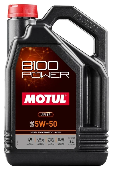 Motul 8100 Power 5w50 100% Synthetıc-ester 5lt ürün görseli 1