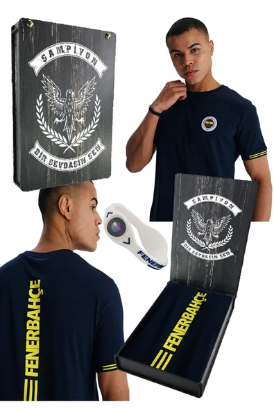 FENERBAHÇE ERKEK TRİBÜN SIRT DETAYLI T-SHİRT LAZER+BİLEKLİK HEDİYELİK KUTU ürün görseli 1