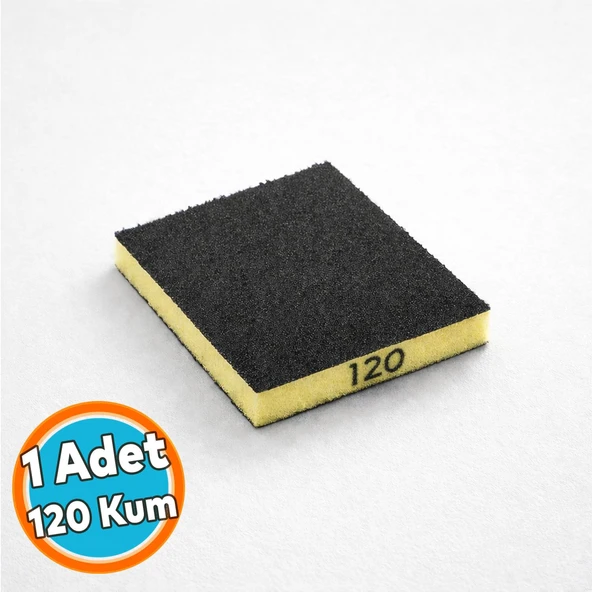 Sünger Zımpara 9.5 x 12.5 cm Takoz Blok Flex Taşlama Ahşap Yassı El Zımparası 120 kum 1 Adet ürün görseli 1