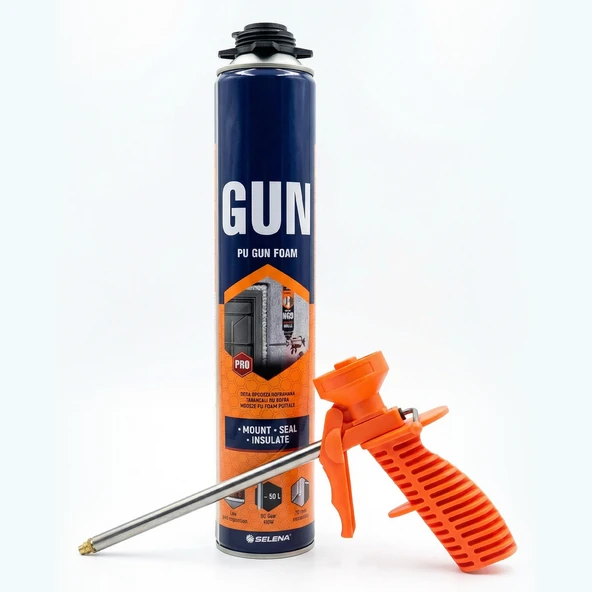 Kapı Pencere Montajı İçin 1 Adet 750ML Köpük - 1 Adet Turuncu Ergonomik Köpük Tabancası ürün görseli 1