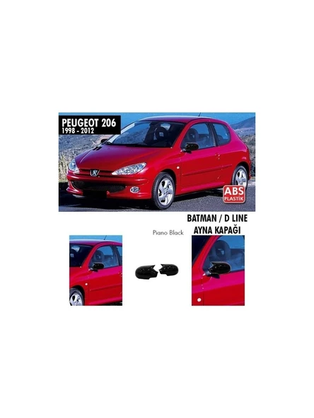 peugeot 206 uyumlu batman-yarasa ayna kapağı ürün görseli 1