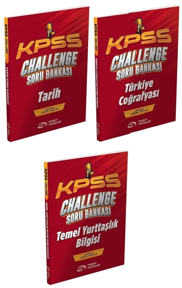 Murat KPSS Tarih + Coğrafya + Vatandaşlık CHALLENGE Soru Bankası 3 lü Set Murat Yayınları ürün görseli 1