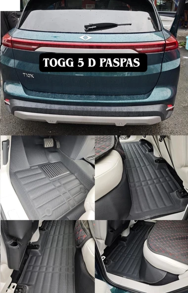 Togg T10x 2023-2025 Model Arası Siyah Araca Özel 5D Paspas ürün görseli 1