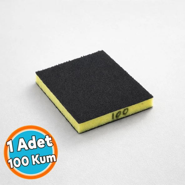 Sünger Zımpara 9.5 x 12.5 cm Takoz Blok Flex Taşlama Ahşap Yassı El Zımparası 100 kum 1 Adet ürün görseli 1