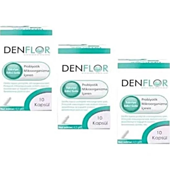 Denflor Probiyotik 10 Kapsül 3'Lü PAKET (SKT:06/2028) ürün görseli 1